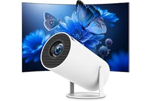 THUNRLGE Mini Portable Projector 4K WiFi 6 BT 5.2 Upgraded Portable Projector Full HD Supported for Phone /PC /TV /HDMI /PS5 /Laptop Auto Keystone Home Theater 180° Rotation [Built-in App] White