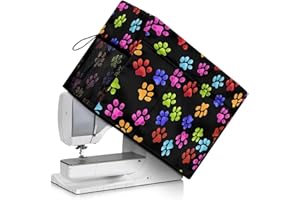 Mumeson Dog Paw Sewing Machine Cover for Woman Dust Scratch Resistant Cover Case with Multi Pocket Compatible Most Standard Sewing Machine