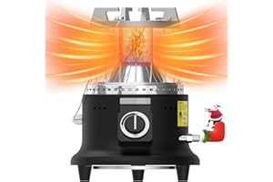 Buyplus Propane Heater, 13000 BTU Indoor Propane Heater, 2-in-1 Portable Propane Heater Indoor with Handle, Patio Outdoor Heater for Tent, Ice Fishing, Greenhouse, Garage and Indoor, Black