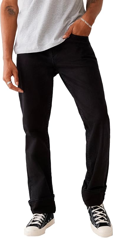 Ricky - Jeans da Uomo a Gamba Dritta, Nero, 52
