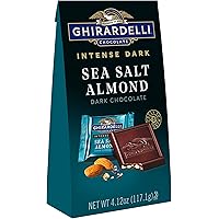 Ghirardelli Chocolate Intense Dark Squares, Sea Salt Intense Dark, 24.72 Ounce (Pack of 6)