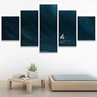 SIGNWIN 5 Panel Canvas Wall Art Modern Art Landscape Multicolor Photography Relax/Calm Rocky Romantics for Home Decorations Ready to Hang - 60