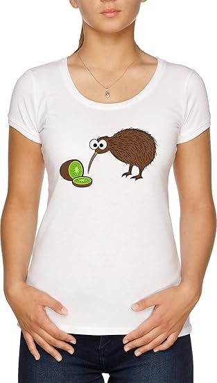 Vendax Kiwi Oiseau T Shirt Femme Blanc Amazonfr Vêtements