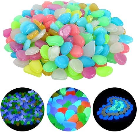 omzgxgod decorativas guijarros brillantes piedras decorativas guijarros piedras fluorescentes decorativas colores piedras luminosas para decorar