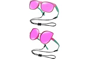 COOLSOME Kids Flexible Polarized Sunglasses for Boys Girls Age 3-10 with Straps