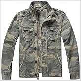 Admitted &Feeling Men's camo Military Jacket Cargo Stand Collar Bomber Jackets Coat