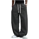 QJQ Men's Y2k Baggy Sweatpants Wide Leg Oversized Track Trousers Casual Streetwear Pants with Pockets