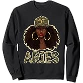 Aries Queen Camouflage Black Woman Cap Zodiac Sign Sweatshirt