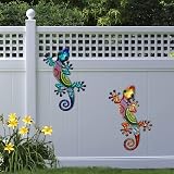 HONGLAND Metal Gecko Wall Art 2 Pack 15 Inch Lizard Outdoor Decor view 8
