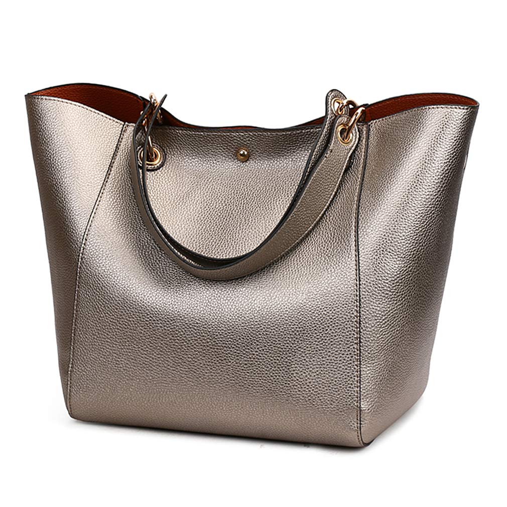 Pahajim PU Leather Waterproof Handbags Clutches Bags Large Bag Ladies Tote Bag Shoulder Bags for Women Bags for Work Shopping Bag(Bronze)