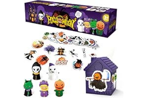 AMYKCNO Learning Toys for 1,2,3,4 Year Old, Toddler Toys, 5 Halloween Finger Puppets & 5 Barns for Kids, Fine Motor Game, Stacking & Sorting Montessori Toys, Halloween First Birthday Gifts for Baby Boys Girls