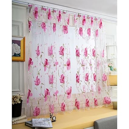 Buy Norbi Voile Tulle Room French Window Curtain Sheer Voile