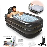Nevife Inflatable Bathtub with Pump - Foldable Portable Spa Tub for Adults, Hot & Ice Bath, Indoor Outdoor Use, Includes Bath