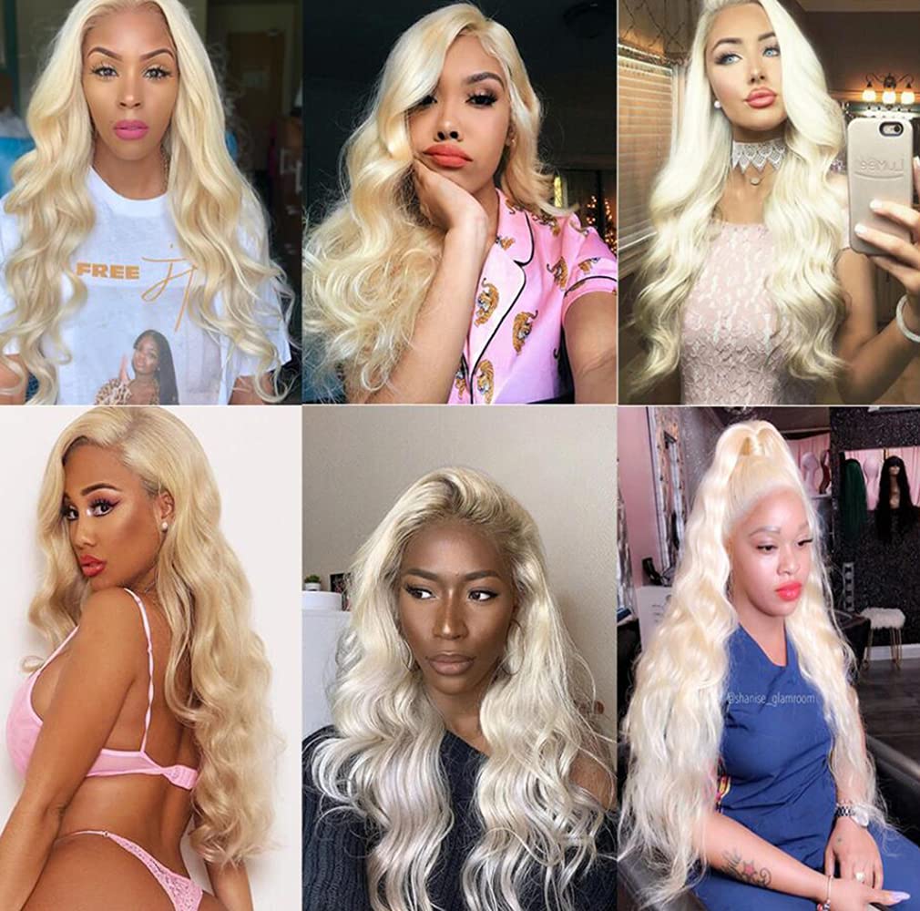 Condition photo showing New/Like New for blonde bundles human hair #613 body wave bundles 24 26 28 inch bleach blonde body wave double weft h