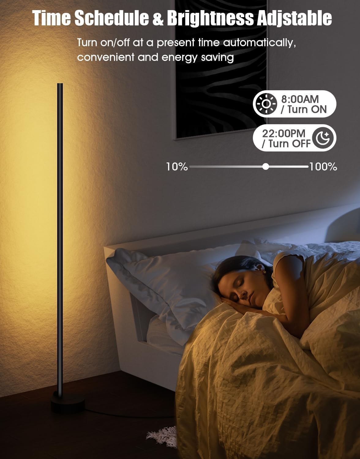 Mua Smart Corner Floor Lamp: RGB LED Standing Lights with App Remote ...