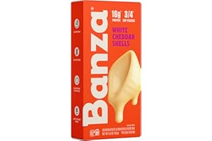Banza Shells & White Cheddar Mac and Cheese - High Protein, Gluten Free, and Lower Carb Protein Mac and Cheese - 5.5oz