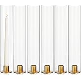 Vixdonos Glass Hurricane Candle Holder with Metal Candle Stand Set of 6 Modern Taper Candlestick Holders 11.8 inch Tall Candleholder for Wedding Party Table Centerpiece Outdoor