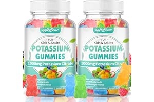 softbear Potassium Citrate Gummies, High Potency Potassium Citrate 1000mg Supports Leg Cramps & Muscle Health Potassium Gummies for Adults & Kids Mixed Fruit Flavor 120 Count