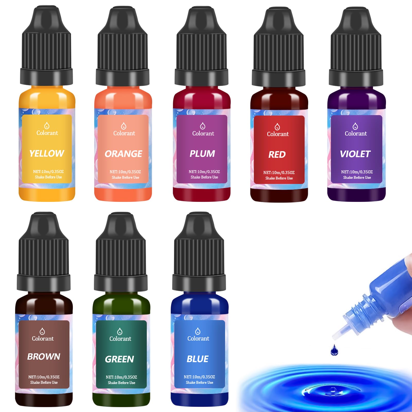 Candle Dye, 8 Colours Candle Dye for Soy Wax, Oil-Based Highly Concentrate Candle Colour Dye for Candle Making, Each 10ML