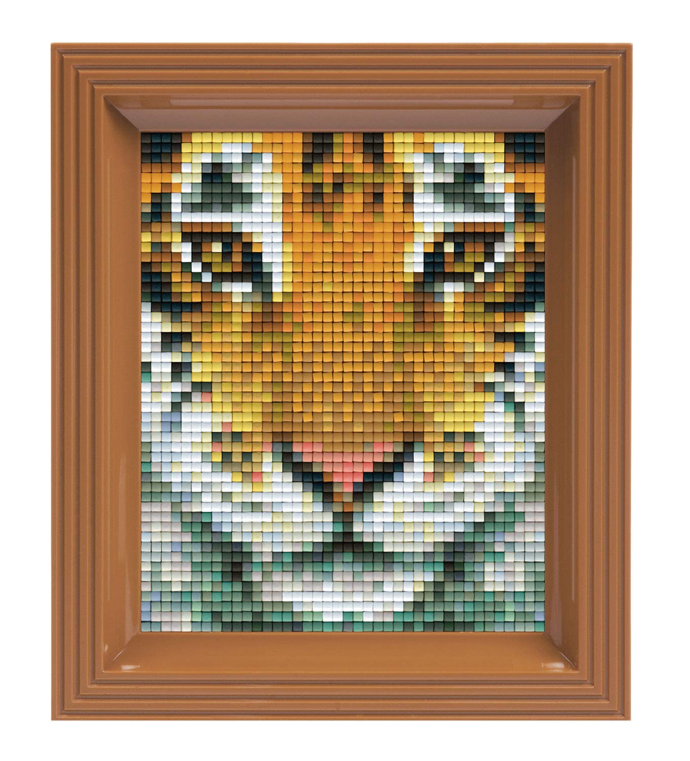 Pracht Creatives Hobby Pixel P31314 Mosaic Gift Box Tiger Pixel Picture with Frame Easy Plug System No Ironing or Gluing Stones Made of Organic Plastic