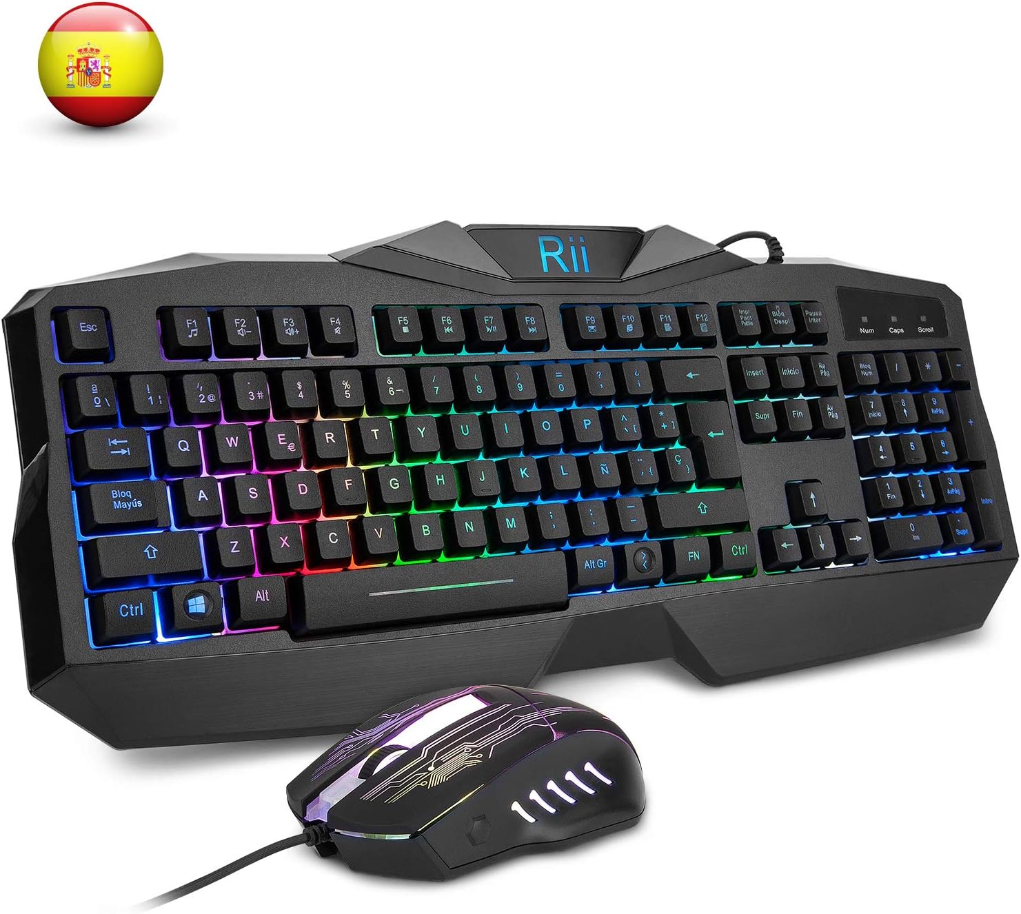 Combo Rii RM40 Gaming con LED con Ñ