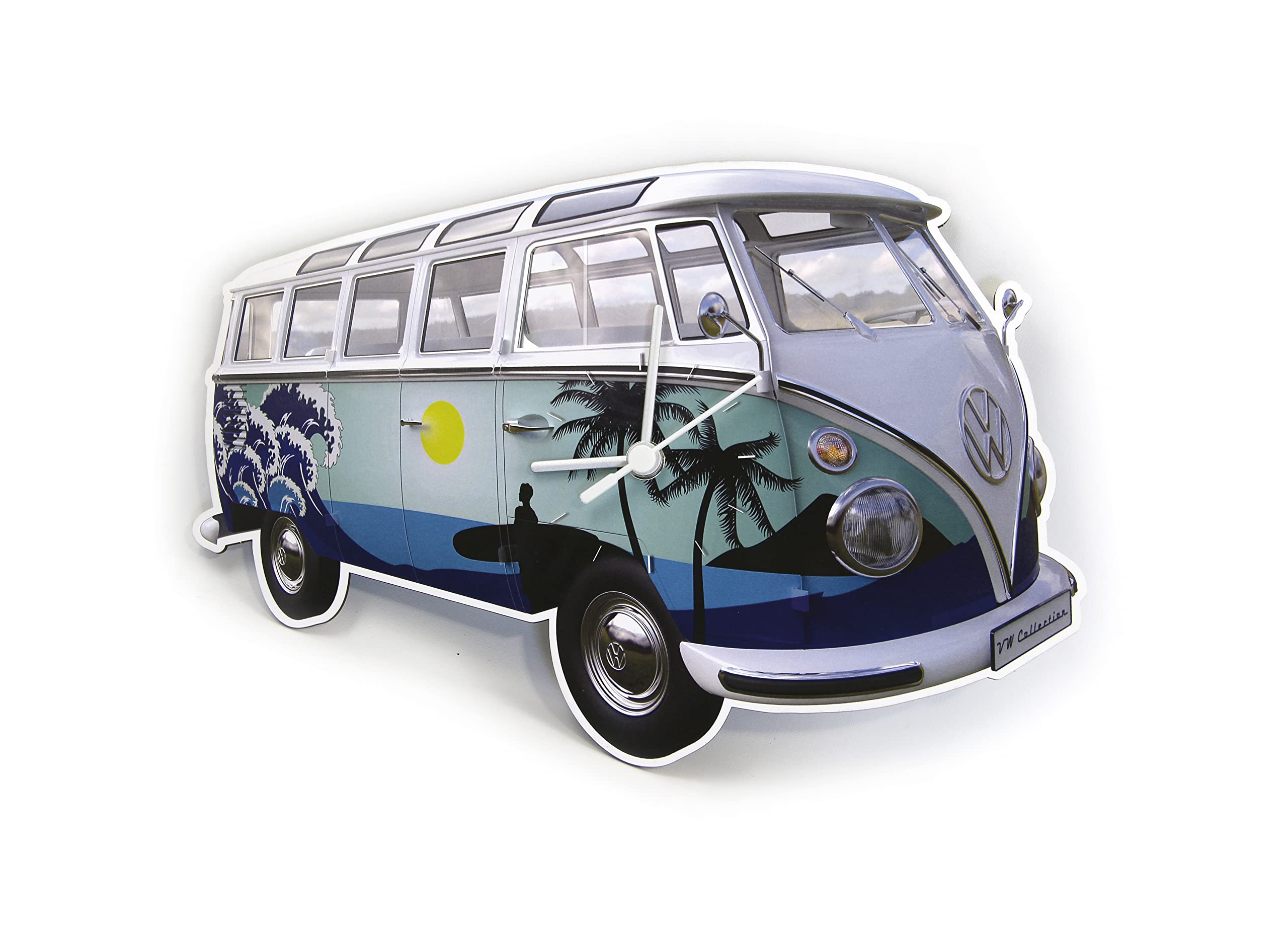 Photo 1 of BRISA VW Collection - Volkswagen Wall Workshop Clock Timepiece in T1 Bus Design (Surf/Blue)