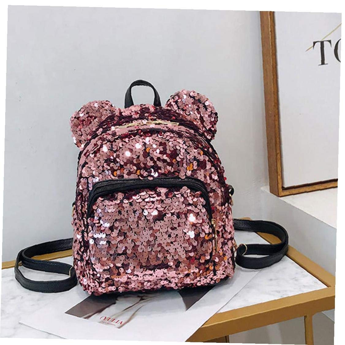 Orejas Portatiles Lentejuelas Mujeres Mochila Ninas De Dibujos Animados De Mickey Mini Escuela Bolsa Chicas Adolescentes Mujeres Del Morral Pequeno Bolsas De Viaje Mochilas Infantiles Equipaje Roalb Al
