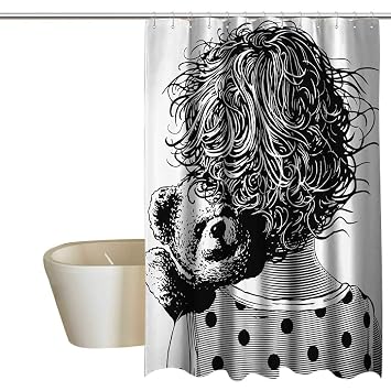 Amazoncom Homecoco Kids Kids Bathroom Shower Curtain