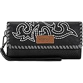 Montana West X Wrangler Western Wallets for Women Trifold Wristlet Wallets Large Capacity Women Clutch Wallet with Coin Purse