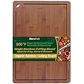Bamboo Chopping Board Extra Large 17"x12" – Wooden Chopping Board Set for Meat, Veggies & Cheese – Double-Sided Design for Chopping & Serving, Eco-Friendly Charcuterie Serving Tray