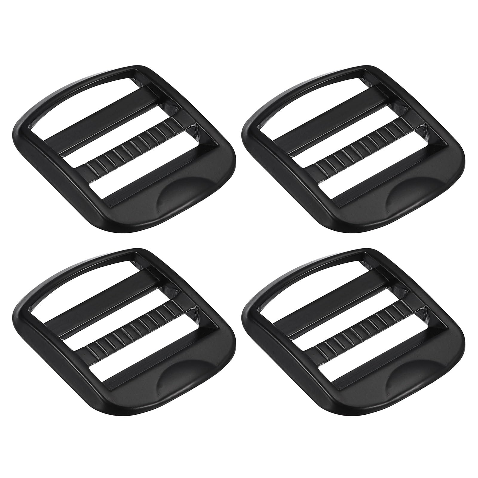 Uxcell Metal Ladder Buckle Slider Tri-Glider Metal Adjustable Buckles, 4pcs 32mm(1-1/4") Inner Width for Webbing Backpack Strap, Black