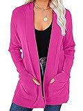 MEROKEETY Women's 2024 Fall Open Front Waffle Knit