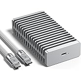 RayCue 40Gbps M.2 NVMe Enclosure with Aluminum Double-Sided Fin Heat Dissipation, External SSD Case for Mac, Windows, Compatible with USB 4/3.2/2.0 (SSD Not Included)