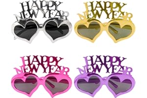 hhdatc 4 Pack 2026 Happy New Year Party Glasses Funny Fancy Sunglasses New Year’s Eve Party Favors for Teens & Adults Only