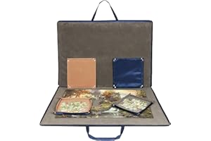 Lavievert 1500 Piece Jigsaw Puzzle Board with Padded Cover, Portable Case with 6 Sorting Trays & Detachable Board, Puzzle Caddy Storage Saver with Non-Slip Surface for Adults