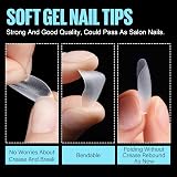 TOMICCA Short Coffin Nail Tips 360Pcs Matte Clear 15 Size Soft Gel Full Cover view 2