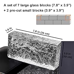 Yutianli Transparent Glass Blocks Wall Decor 8 Pack