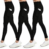 Alder Yoga Womens Workout Leggings with Pockets 26 Inches - High Waisted Gym Athletic Compression Leggings Black, M
