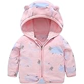 AIWUHE Baby Boys Girls Hooded Fleece Jacket Cute Bear Hoodie Zip Up Teddy Coat Sherpa Winter Warm Outwear With Pocket 1-6Y