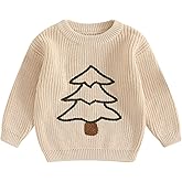 BemeyourBBs Toddler Baby Boy Girl Knit Sweaters Oversized Long Sleeve Embroidery Shirt Newborn Cute Fall Winter Clothes