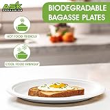 Ask Packaging 9 Inch Compostable Sugarcane Plates 50 Pack Heavy Duty view 6
