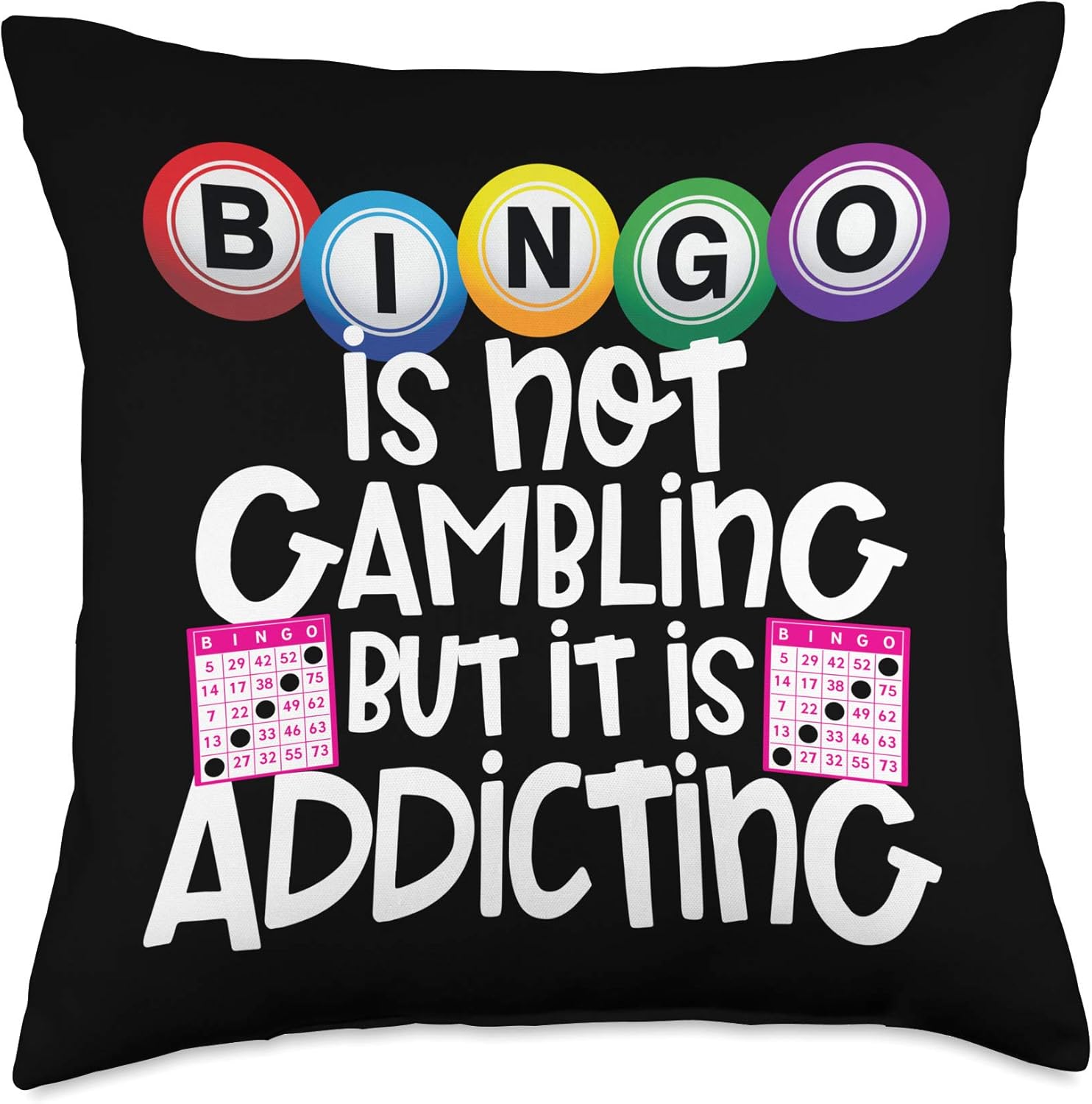 Bingo Player Gifts Funny Bingo Game Lover Throw Pillow