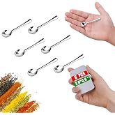 6PCS Tiny Spoons - Mini Stainless Steel Spoons 2.9 inch for Salt Jars Spice Jars, SUS 304 Food Grade Seasoning Spoon for Powder Spices, Pepper, Sugar, Coffee