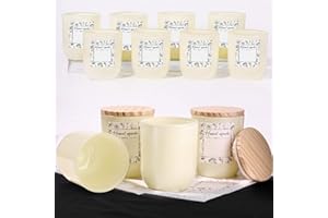 LETINE Creamy Candle Jars 8 oz - 12PCS Glass Candle Vessels with Lids for Candle Making Supplies, Home Storage & Wedding Gifts | Versatile Candle Containers for Making Candles & DIY Crafts