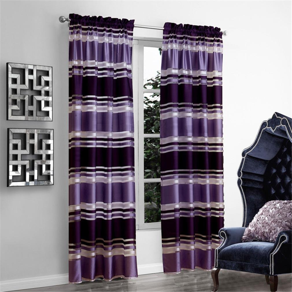 Purple 140 160cm Tsjt Bedrooms Blackout Eyelet Curtains Pair Of