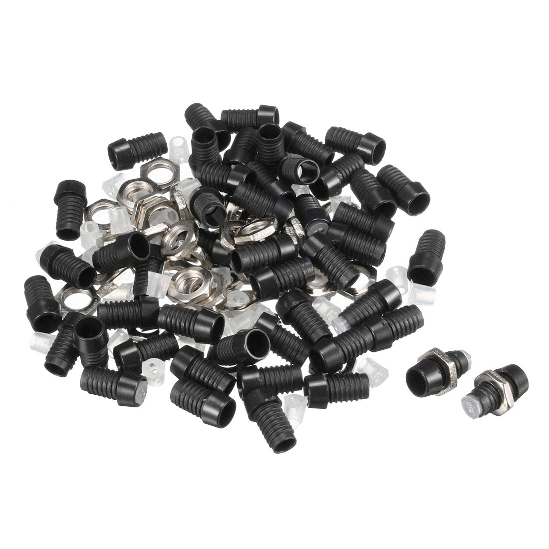 sourcing map 50pcs 3mm LED Lamp Holder Light Bulb Socket Plastic Chrome Plated for Light-emitting Diode Lighting