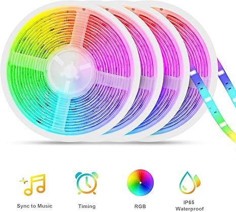 Amazon Com Led Strip Lights Sync To Music Tasmor 65 6ft 5050 Rgb