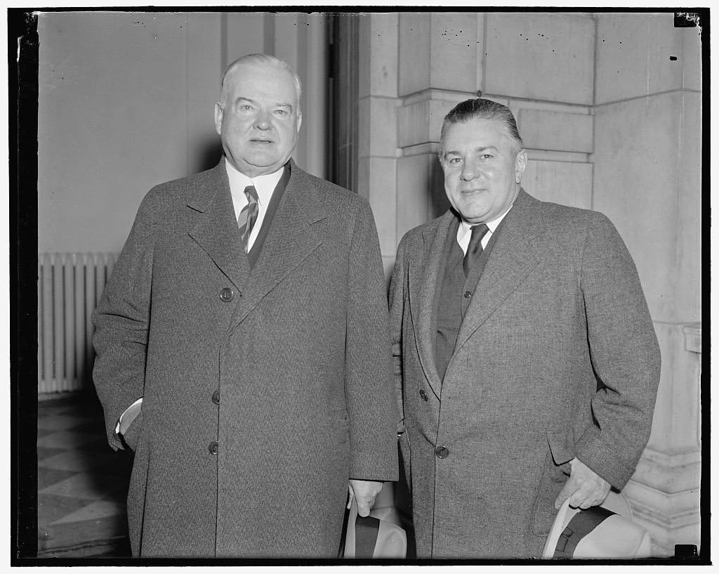 24 x 18 Art Canvas Wrapped Framed Print of Ex-President Hoover Arrives to Attend Meeting at Carnegie Institution. Washington, D.C, Dec. 9. Ex-President Herbert Hoover Accompan 1938 Harris & Ewing 54a