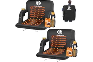 HOPERAN Heated Stadium Seats for Bleachers with Back Support, 3 Levels Heated Bleacher Seat with Backrest, Portable Heated Stadium Chairs with Back and Cushion for Outdoor Games Sports