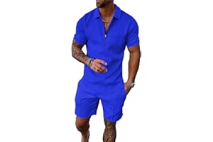 Kubsid Men Track Suits 2 Piece Set Summer Casual Outfits Fashion Polo Shirts Short Sleeve and Shorts Set Vacation Clothes